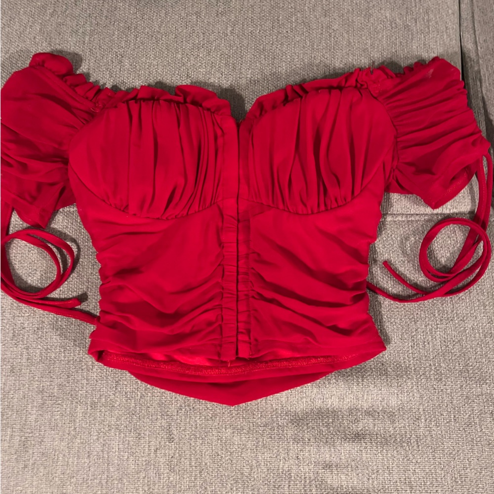 Clip Up Red Crop Top
